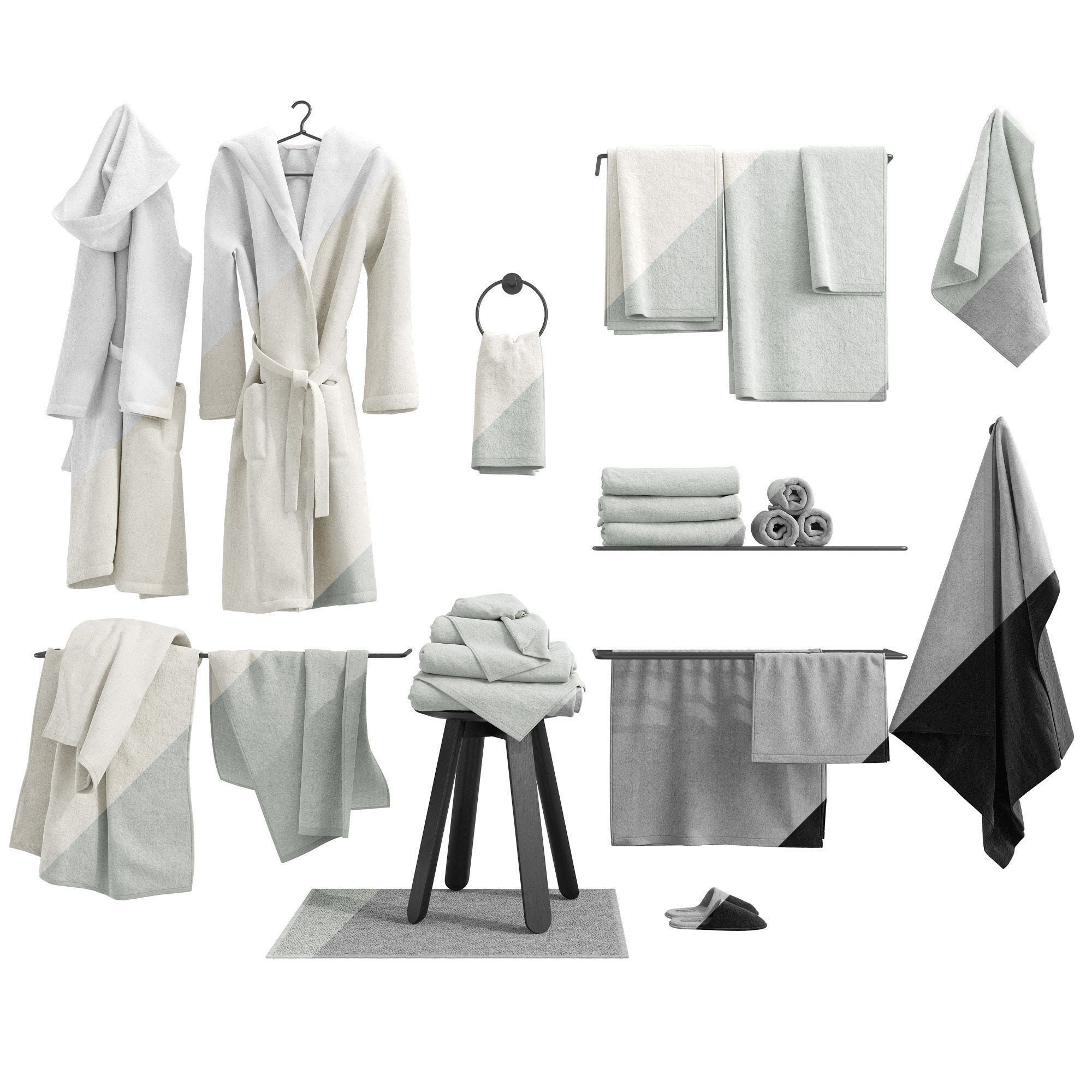 Bathroom Accessories set 01 3D model_1