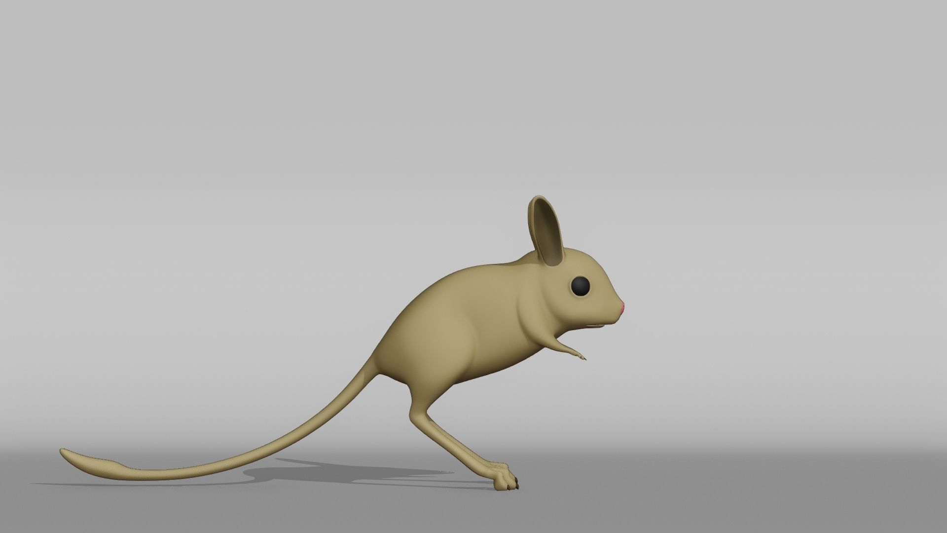 Jerboa Base Mesh Low-poly 3D model_8