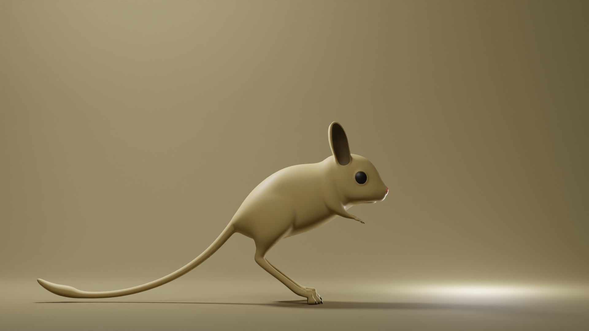 Jerboa Base Mesh Low-poly 3D model_3