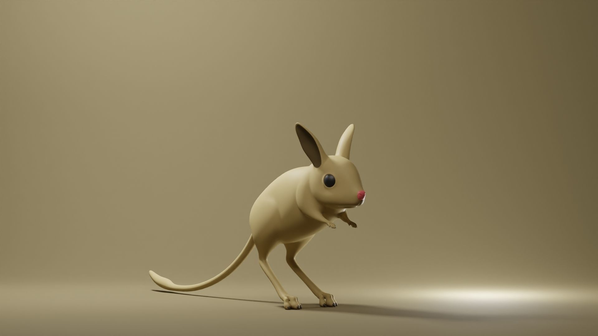 Jerboa Base Mesh Low-poly 3D model_1