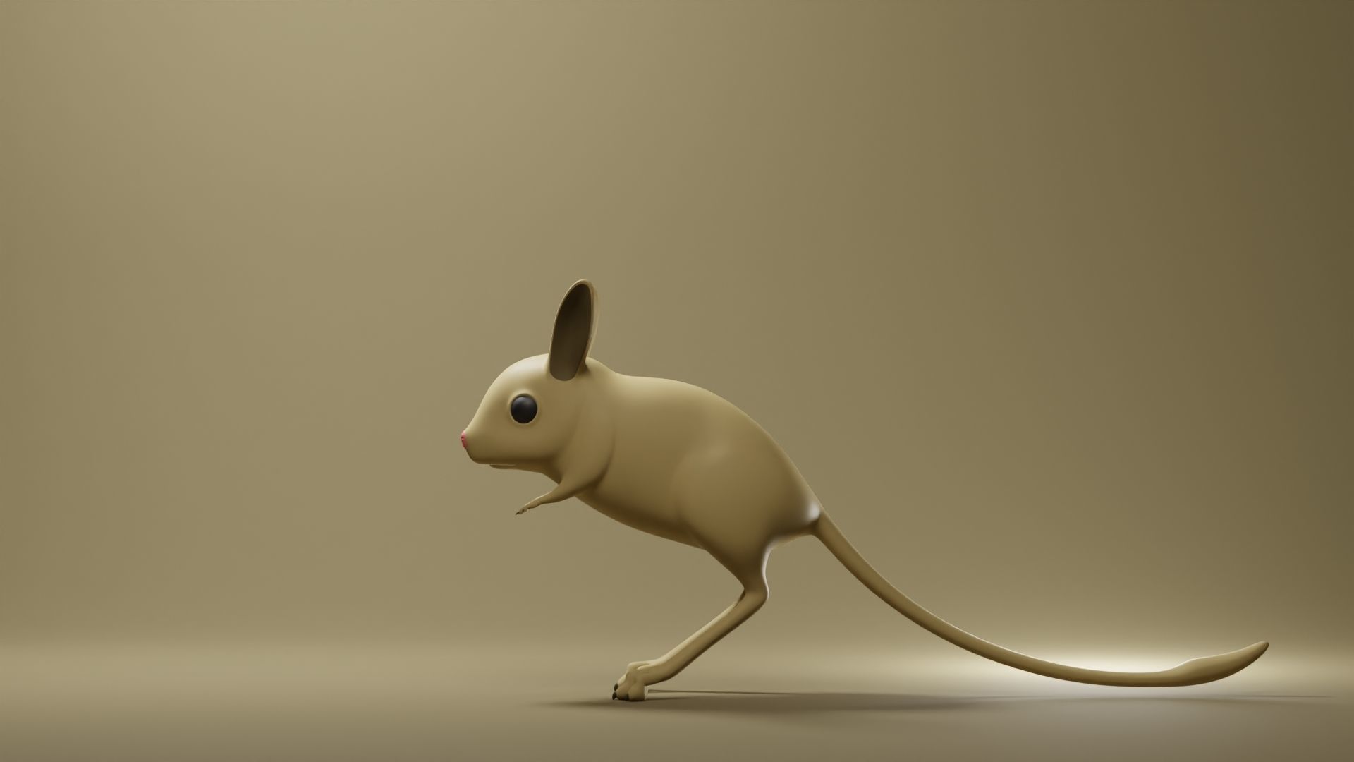 Jerboa Base Mesh Low-poly 3D model_5