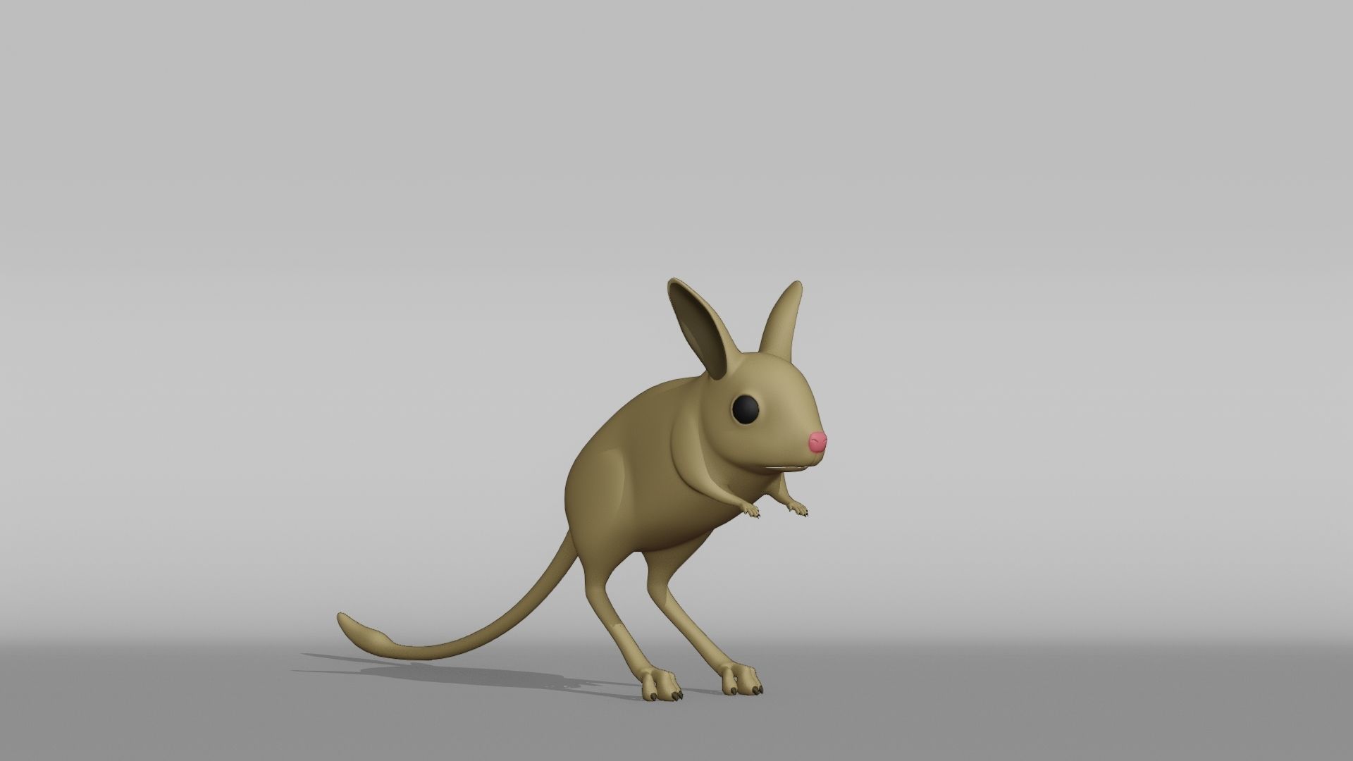Jerboa Base Mesh Low-poly 3D model_6