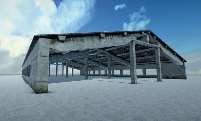 Farmhouse Ruined Low-poly 3D model