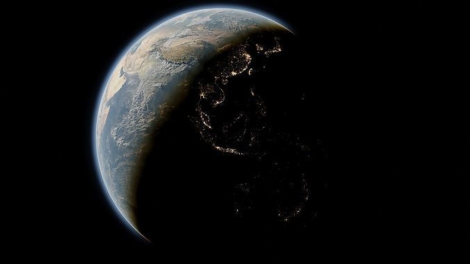 Realistic Earth from space 3D model