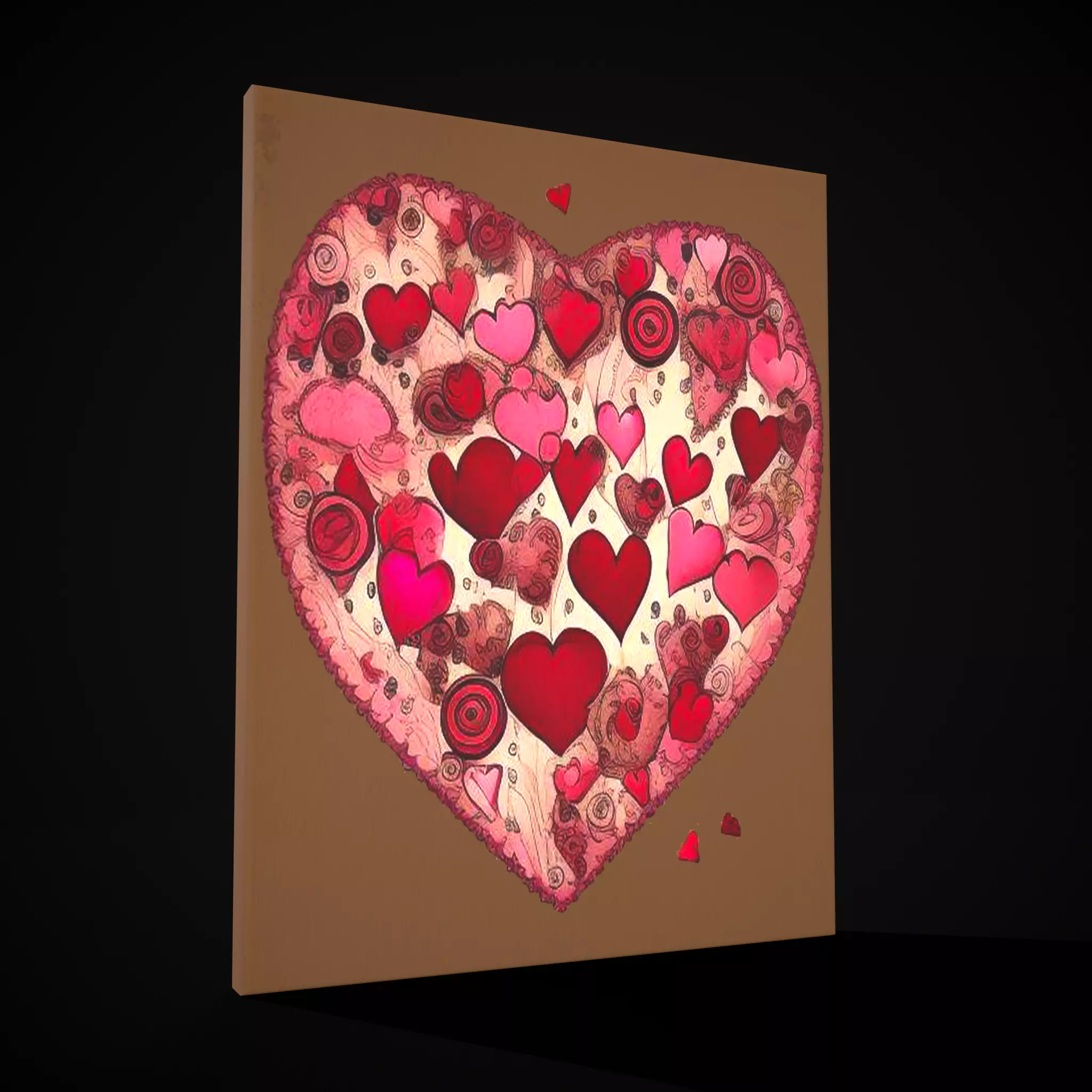 Love Beyond Hearts Painting Low-poly 3D model_0