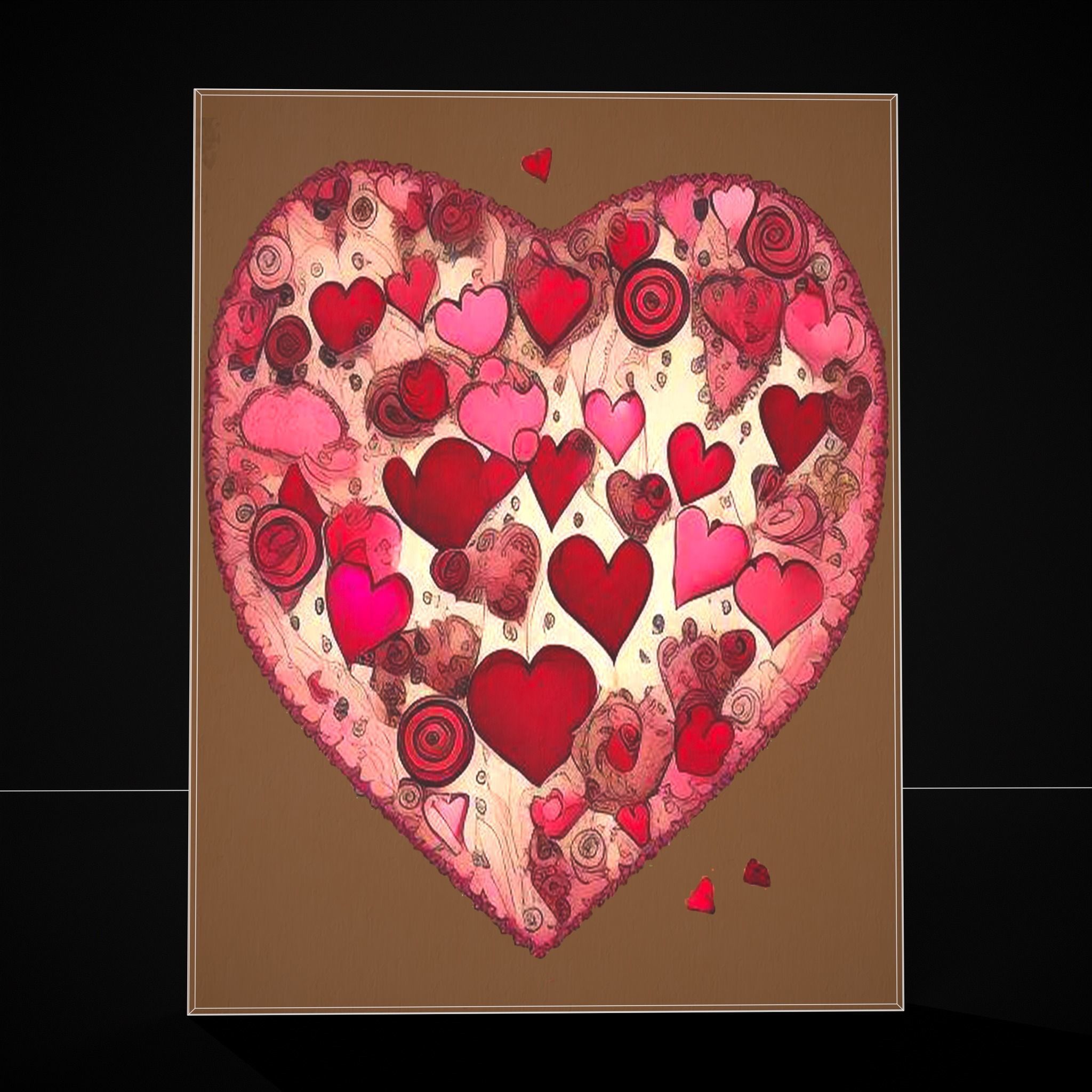 Love Beyond Hearts Painting Low-poly 3D model_4