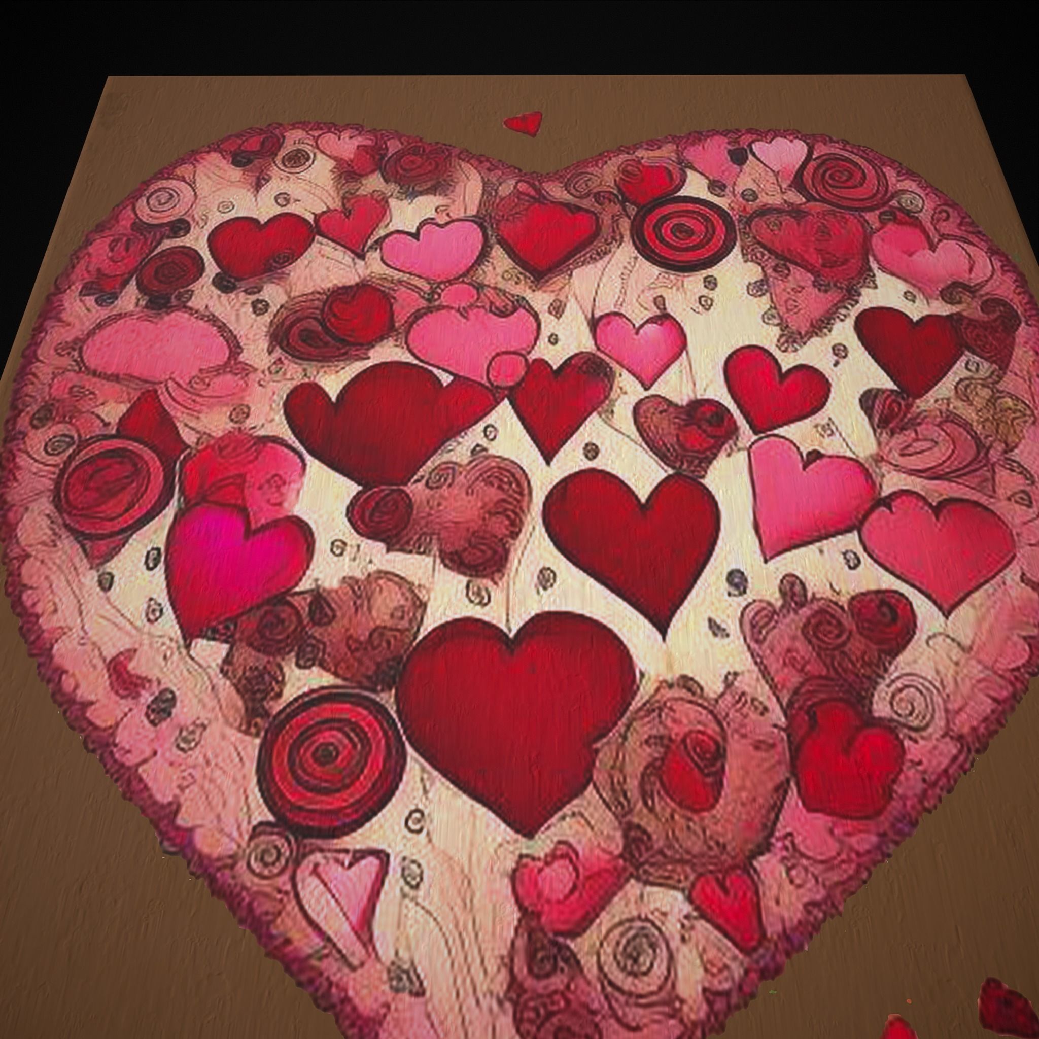 Love Beyond Hearts Painting Low-poly 3D model_7