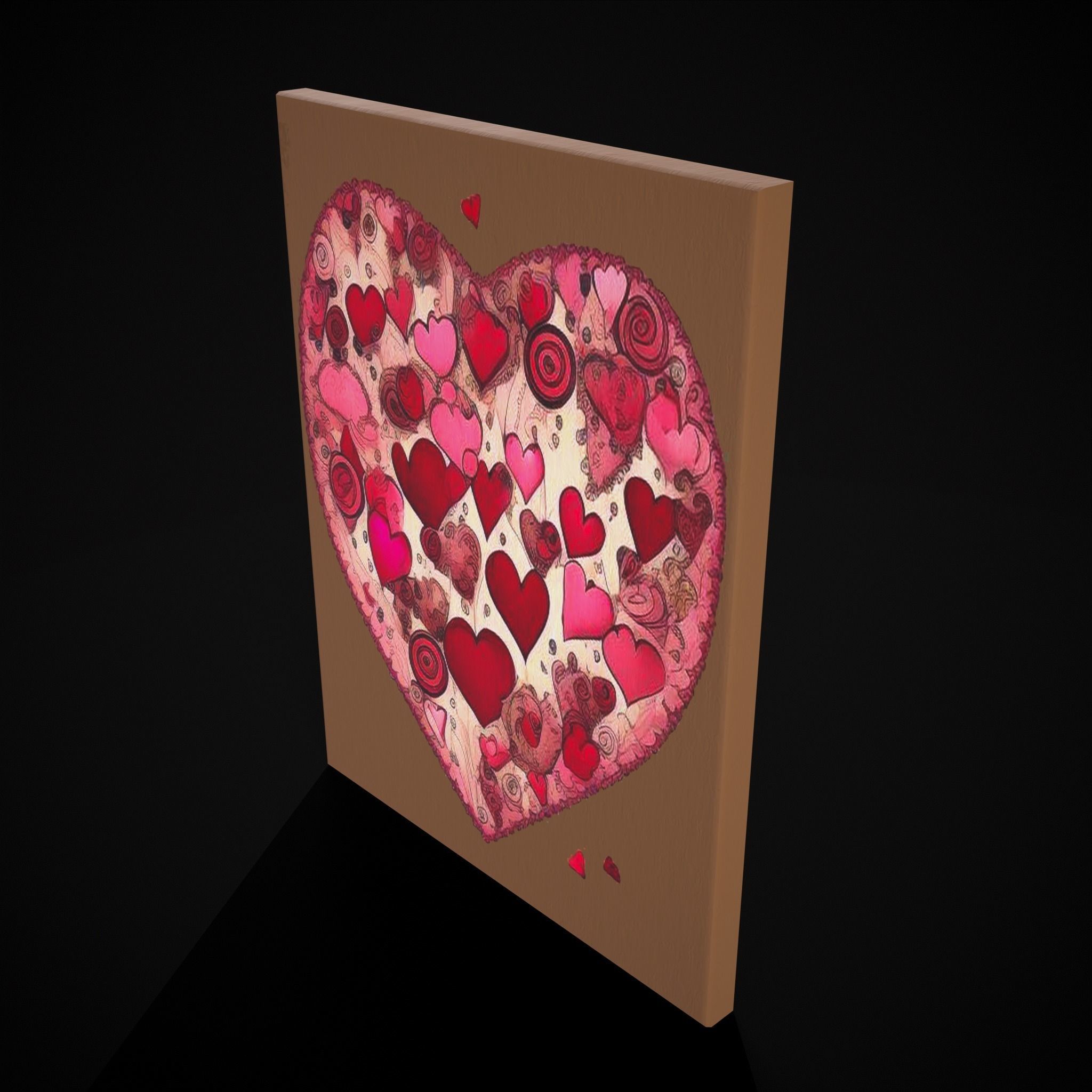 Love Beyond Hearts Painting Low-poly 3D model_5