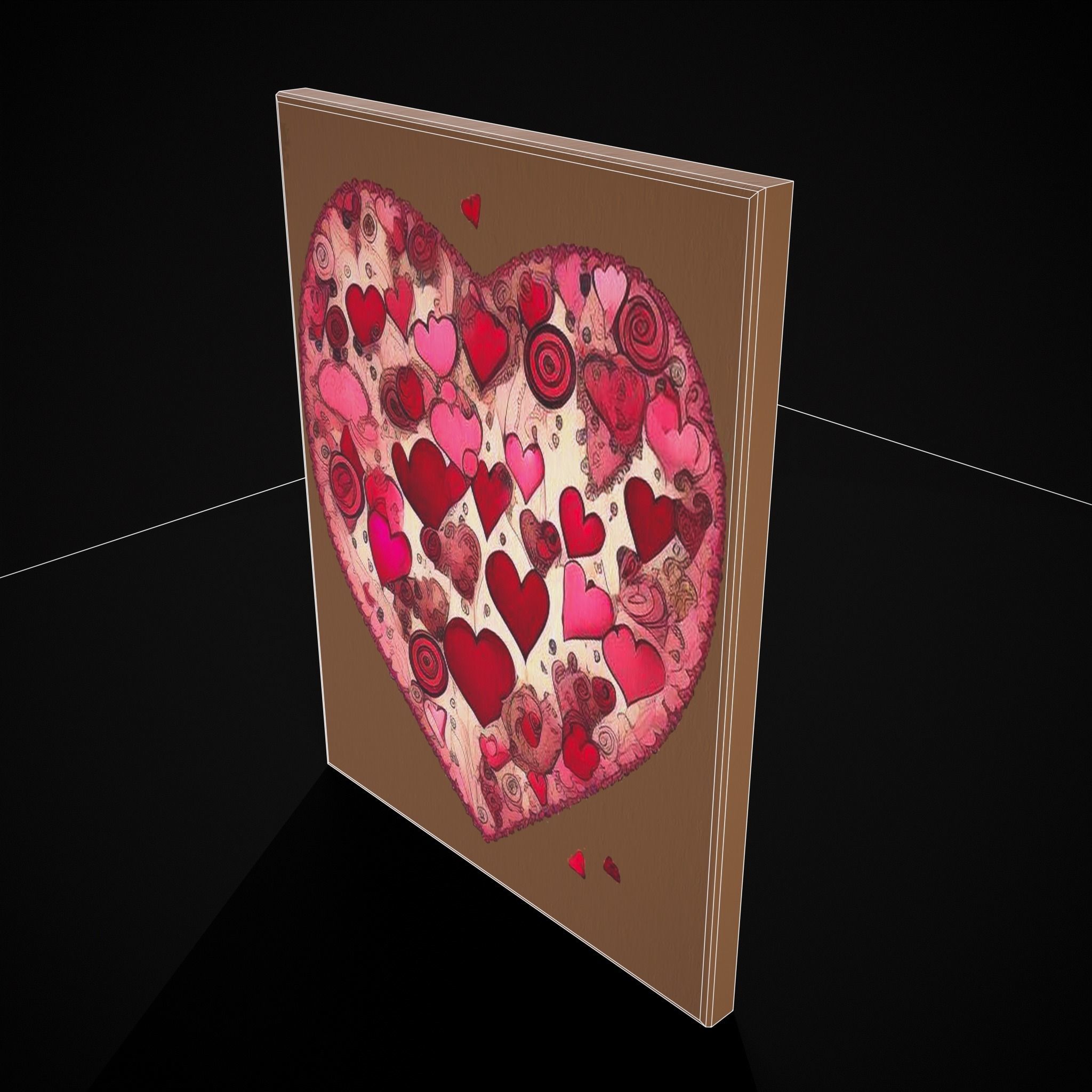 Love Beyond Hearts Painting Low-poly 3D model_6