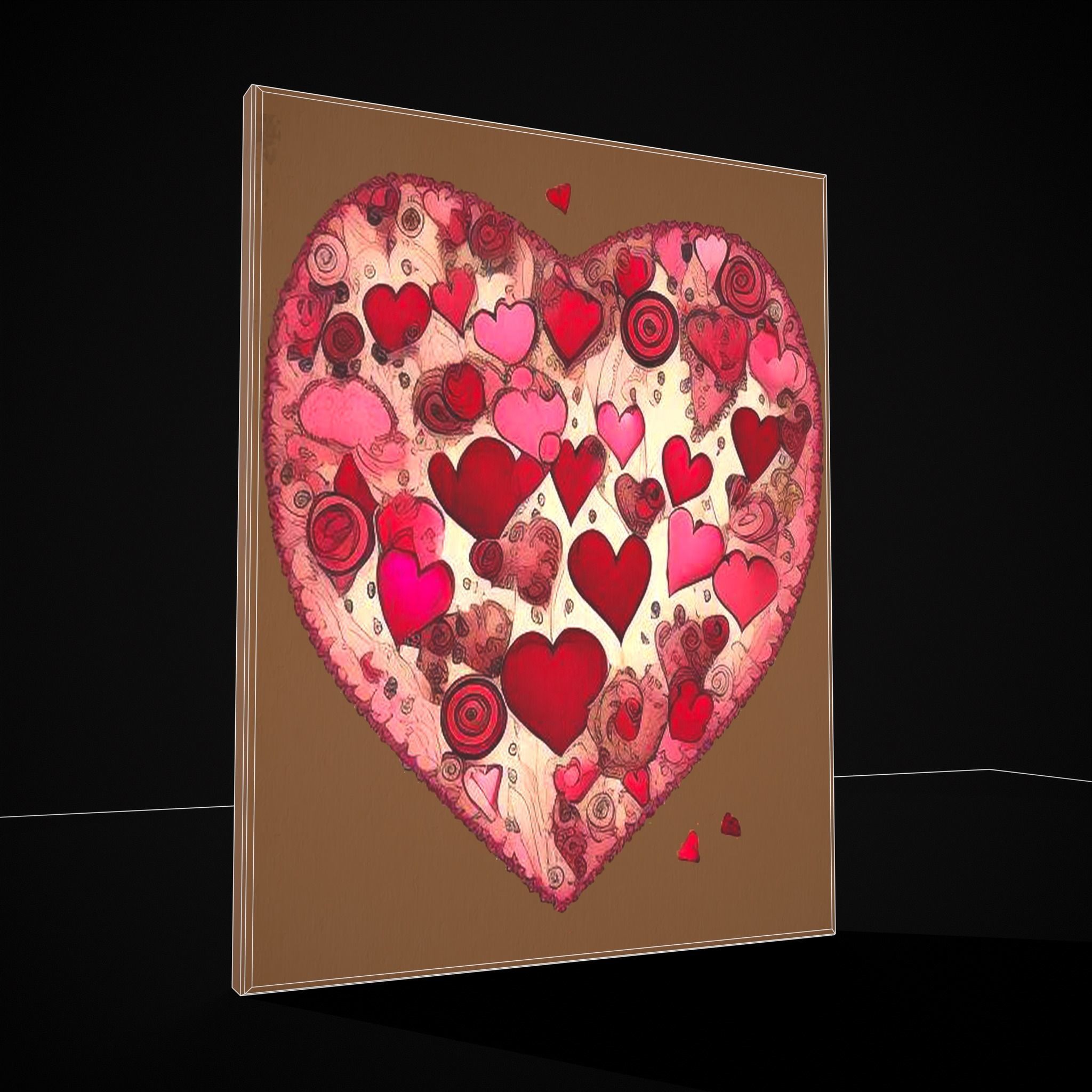 Love Beyond Hearts Painting Low-poly 3D model_2