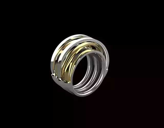 Multi-layered ring 3D print model