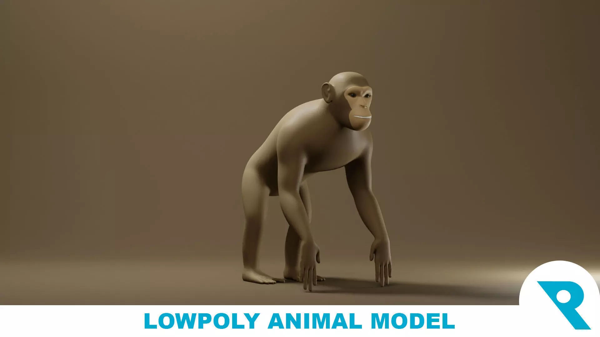 Monkey Base Mesh Low-poly 3D model