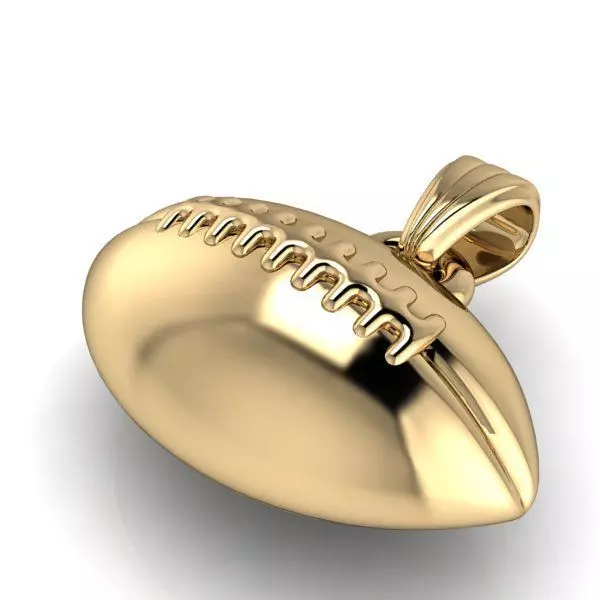 Football Pendant with bail 3D print model