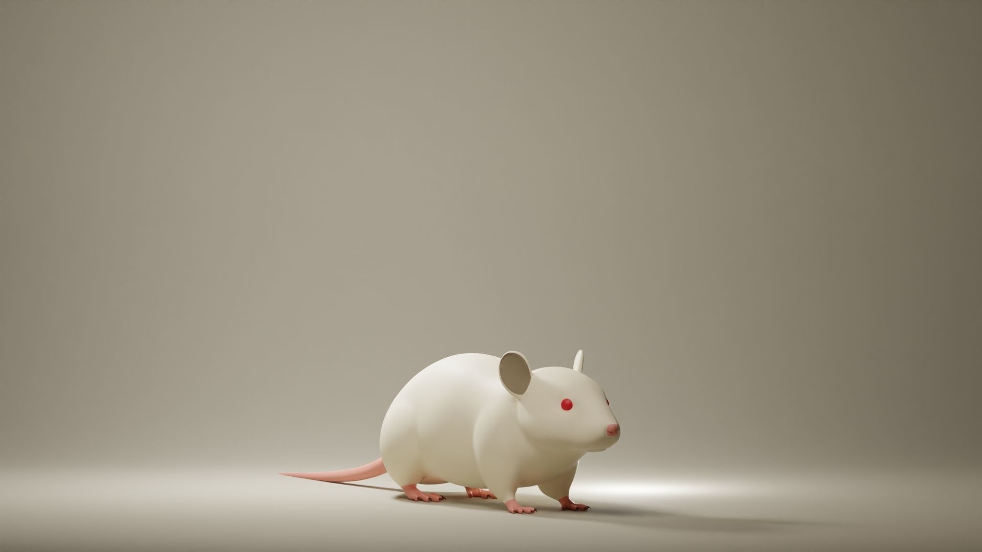 Mouse Base Mesh Low-poly 3D model_1