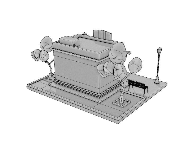 cartoon cafe 3D model_5