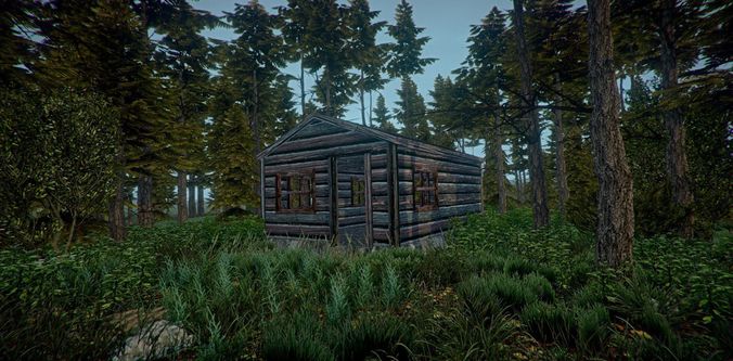 Forest Cabin Low-poly 3D model