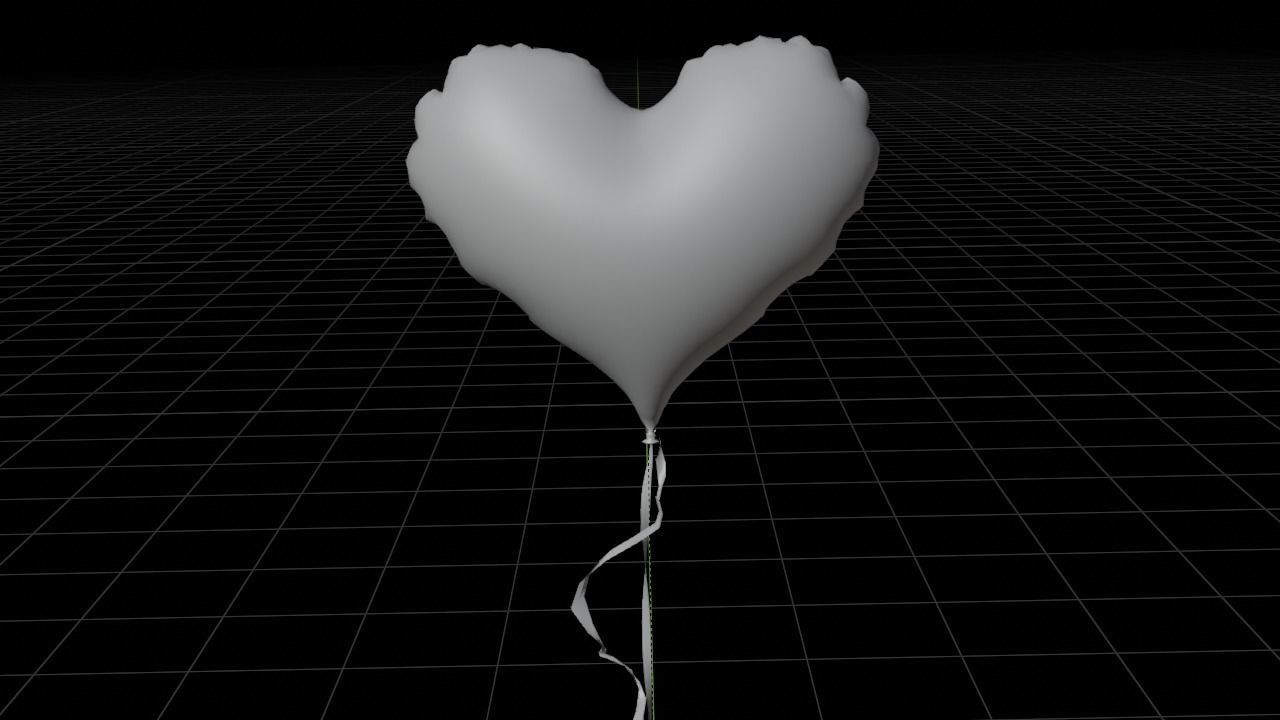 Red Heart Balloon 3D model_5