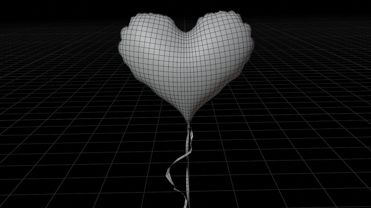 Red Heart Balloon 3D model_6