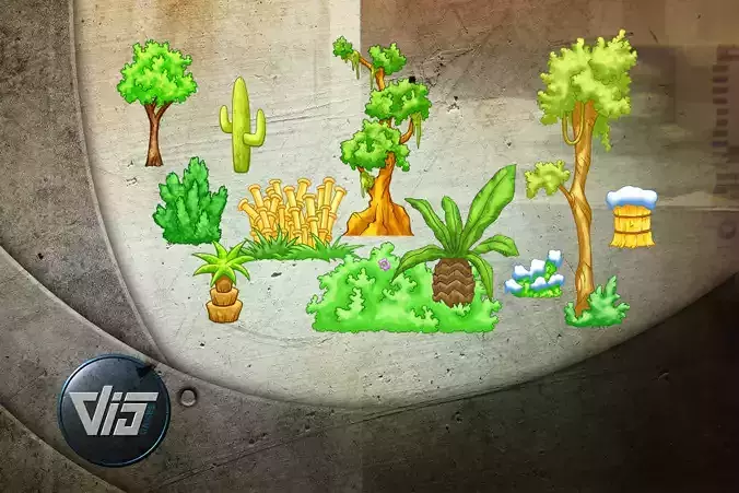 Painted 2D Plants Texture