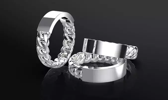 5mm CUBAN LINK RING SIZE 6 USA 