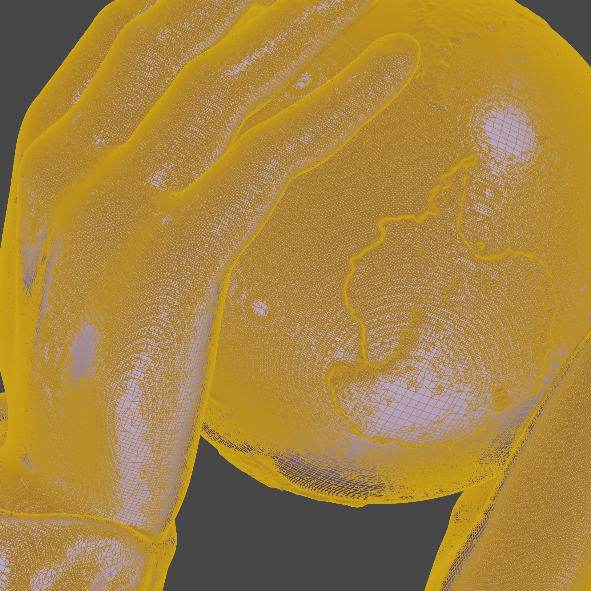 Hands holding earth sculpture 3D print model_4