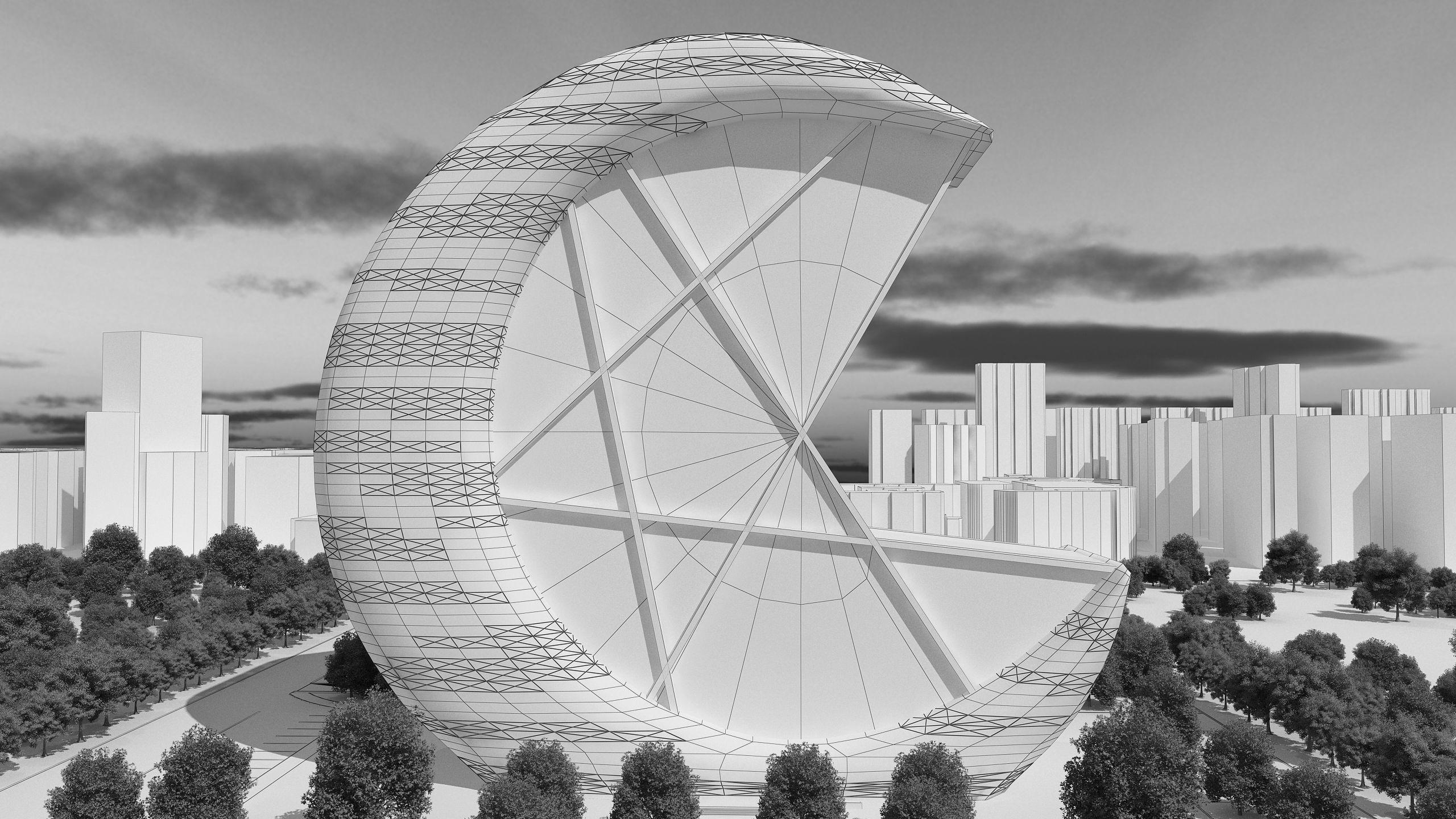 0073 - Crescent Skyscraper  3D model_15