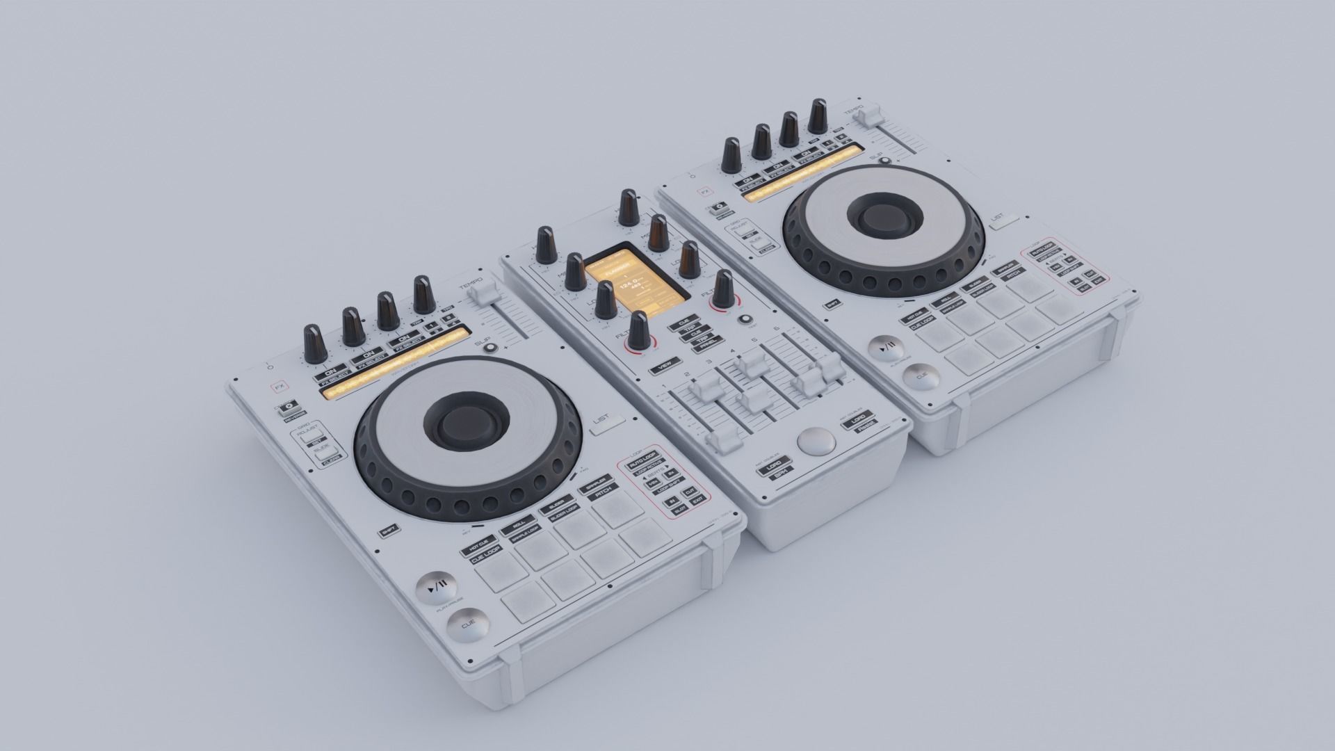 DJ Set 4K and 2K 3D model_9