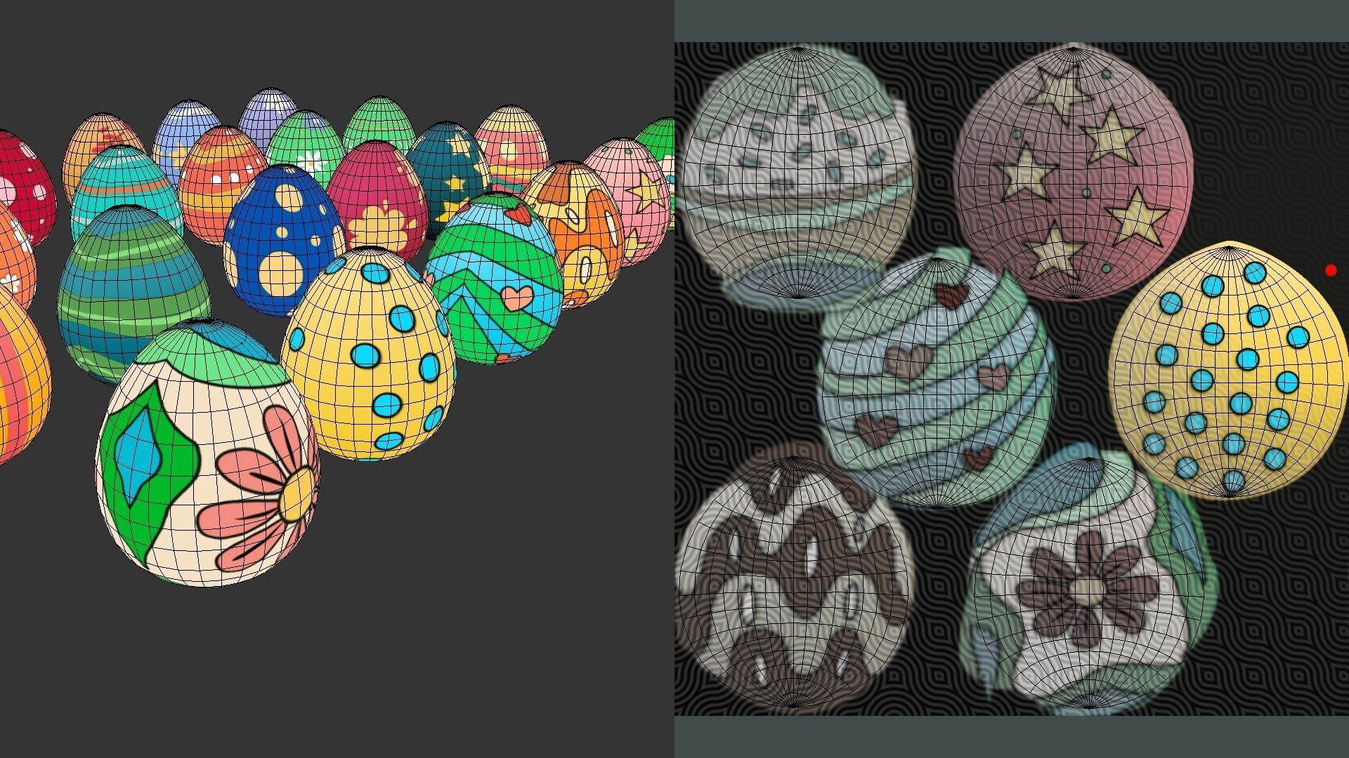 Collections Easter Eggs 5 Low-poly 3D model_7