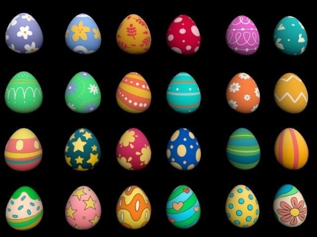 Collections Easter Eggs 5 Low-poly 3D model_12