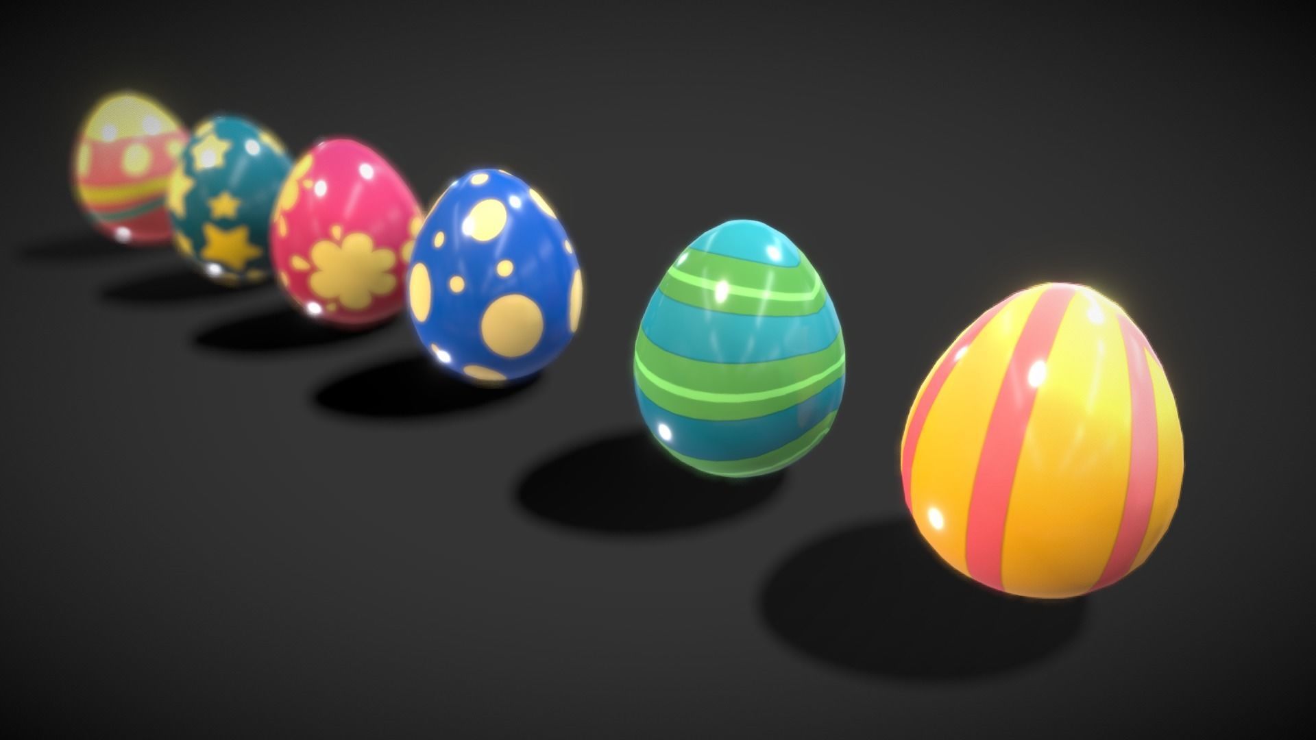 Collections Easter Eggs 5 Low-poly 3D model_1