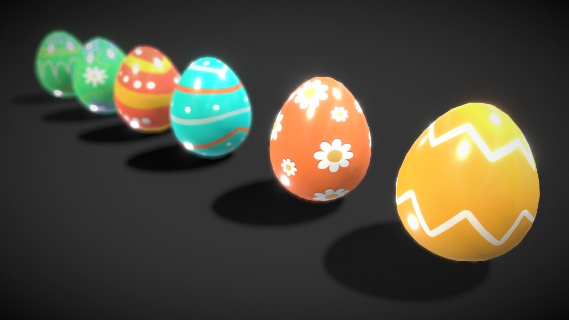 Collections Easter Eggs 5 Low-poly 3D model_10
