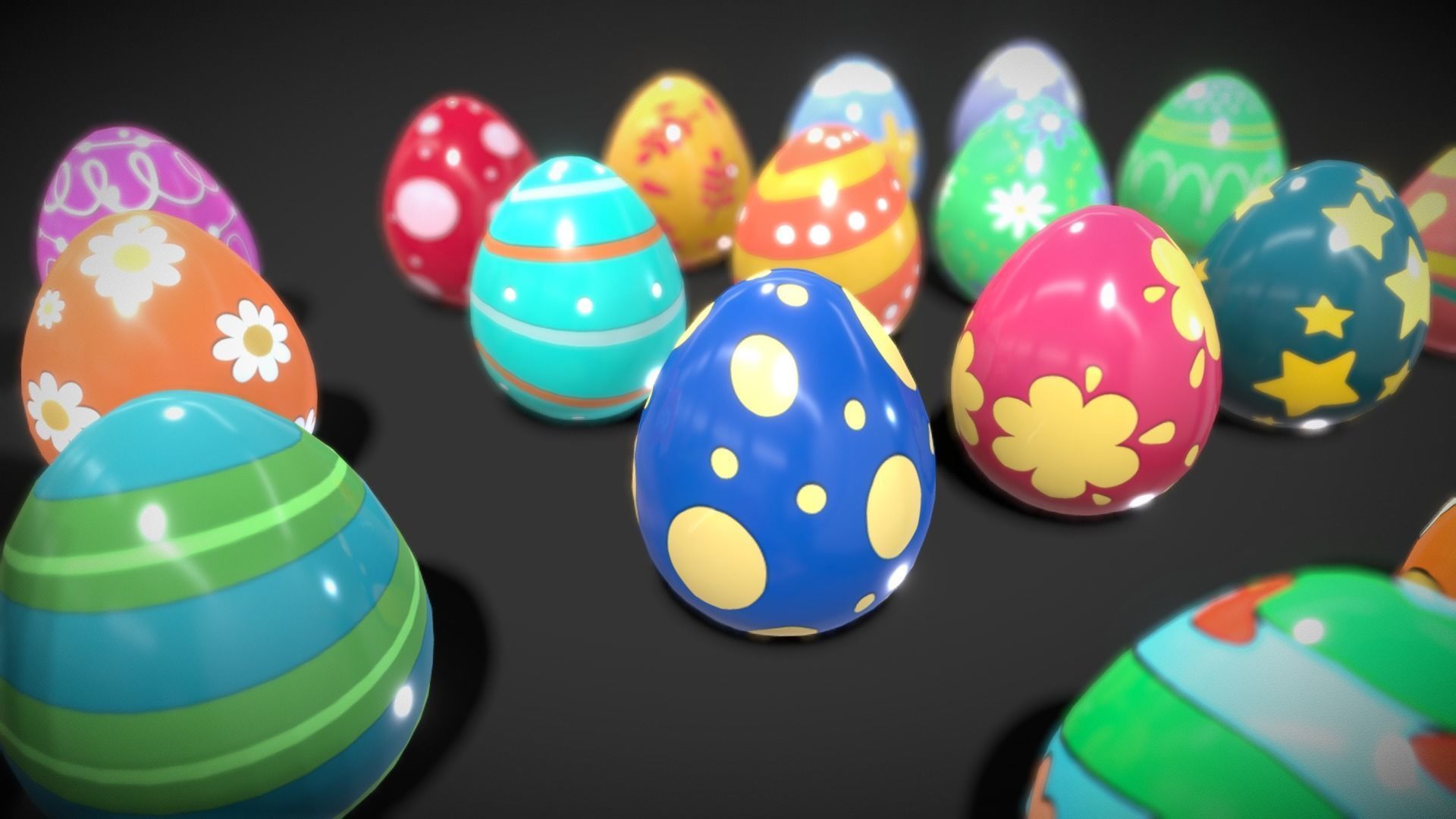 Collections Easter Eggs 5 Low-poly 3D model_8