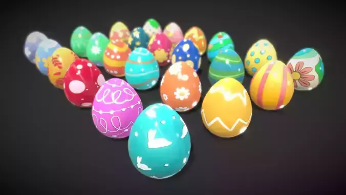Collections Easter Eggs 5 Low-poly 3D model