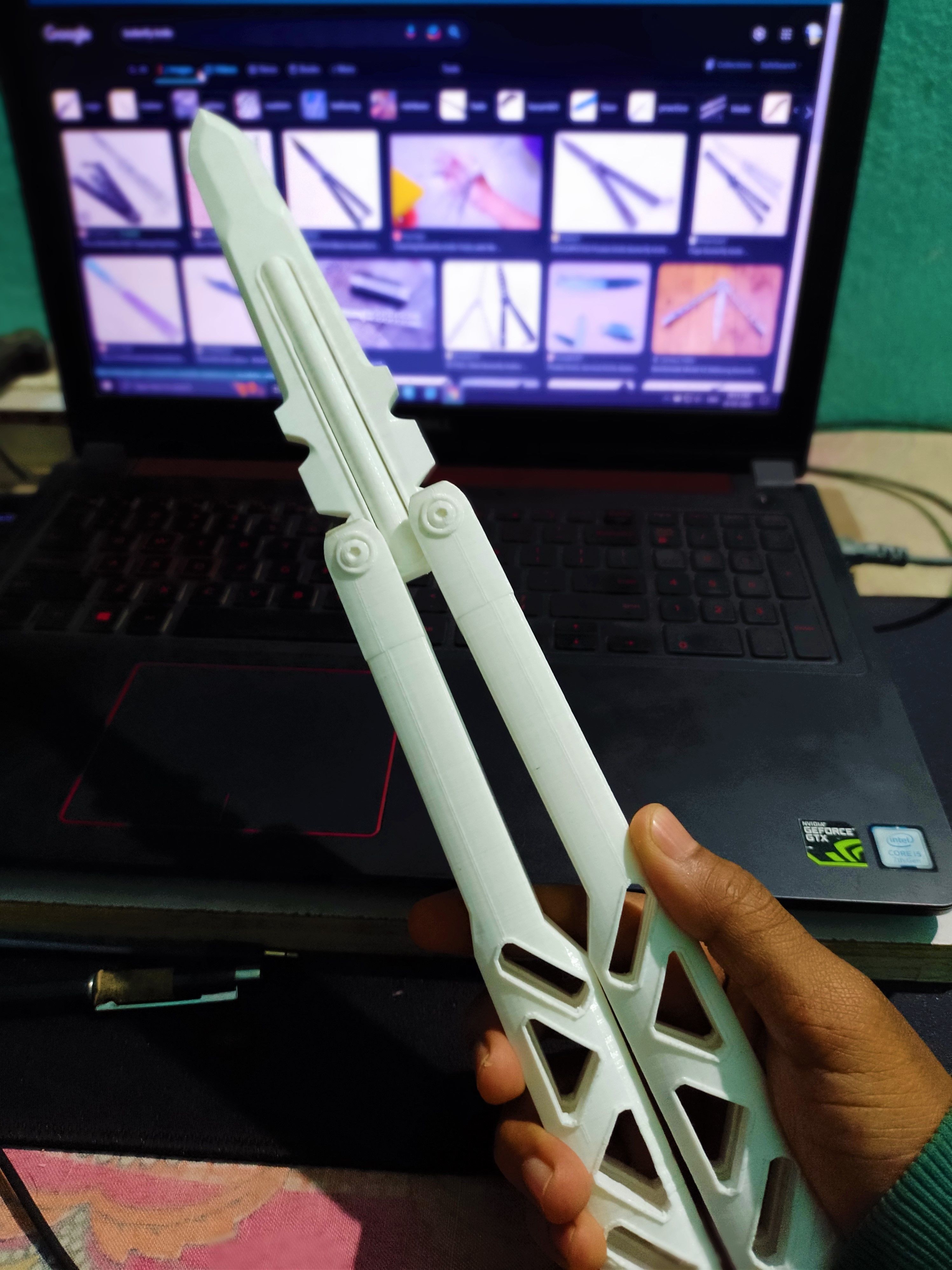 Butterfly knife 3D print model_2