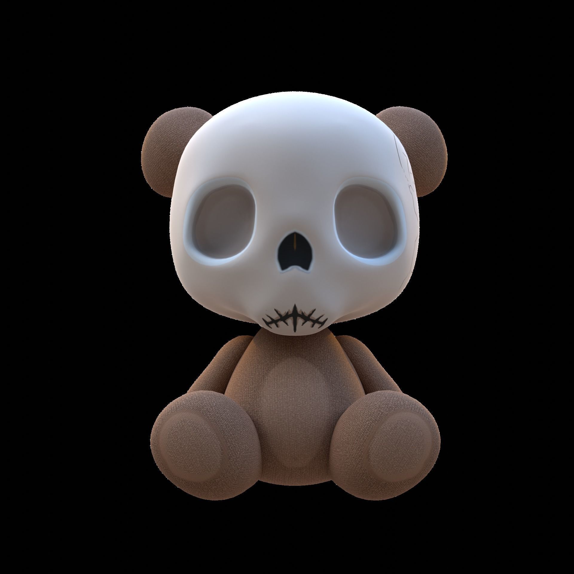 Skull Teddy Bear - Ngchipv Low-poly 3D model_3