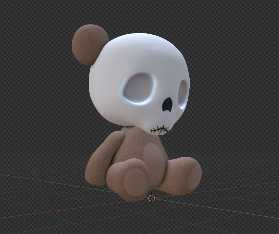 Skull Teddy Bear - Ngchipv Low-poly 3D model_13