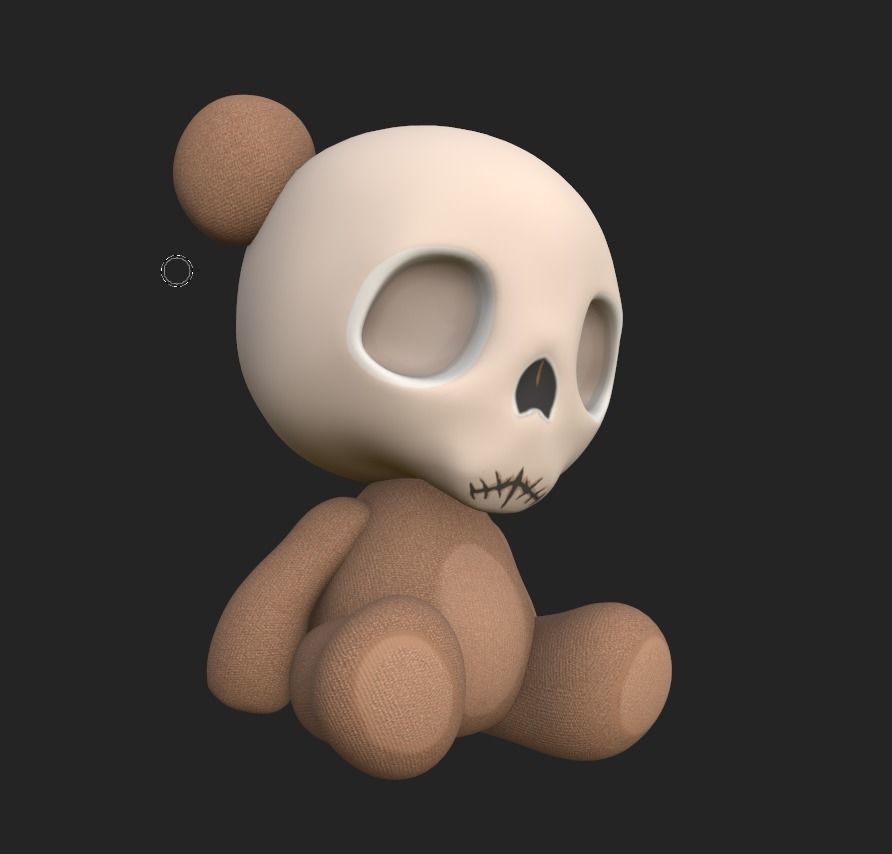 Skull Teddy Bear - Ngchipv Low-poly 3D model_19