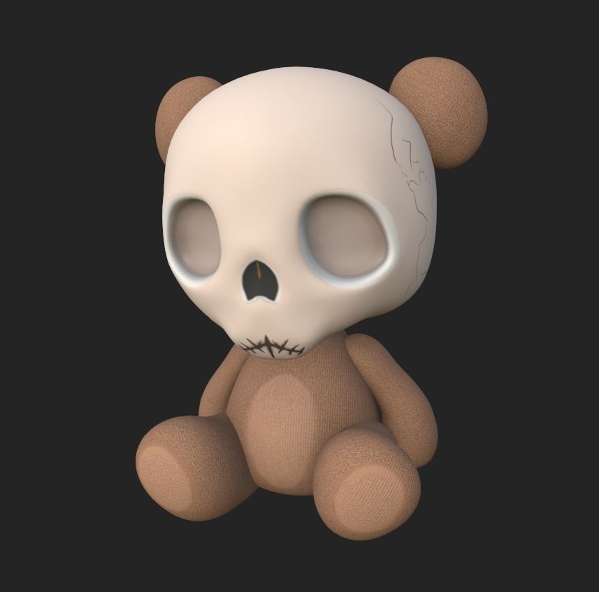 Skull Teddy Bear - Ngchipv Low-poly 3D model_18
