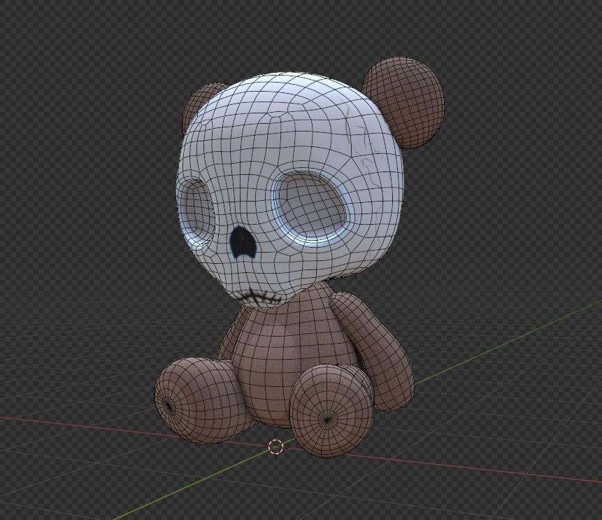 Skull Teddy Bear - Ngchipv Low-poly 3D model_15