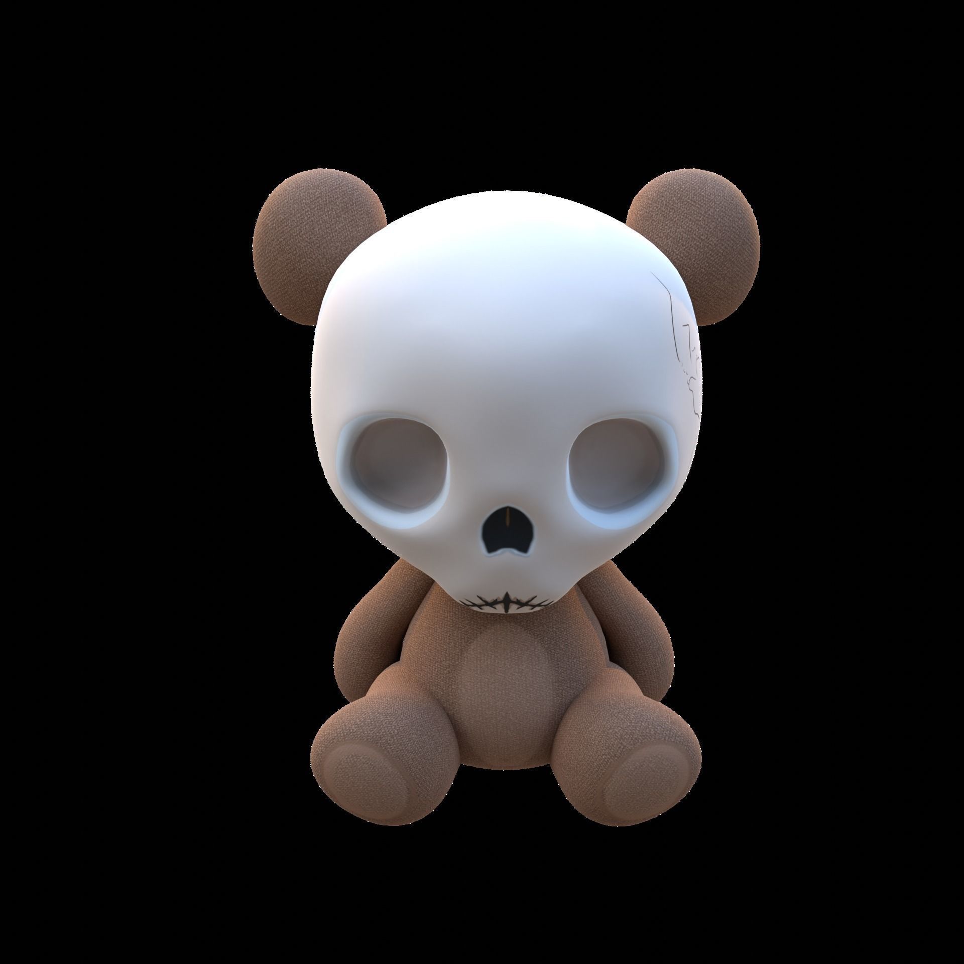 Skull Teddy Bear - Ngchipv Low-poly 3D model_2