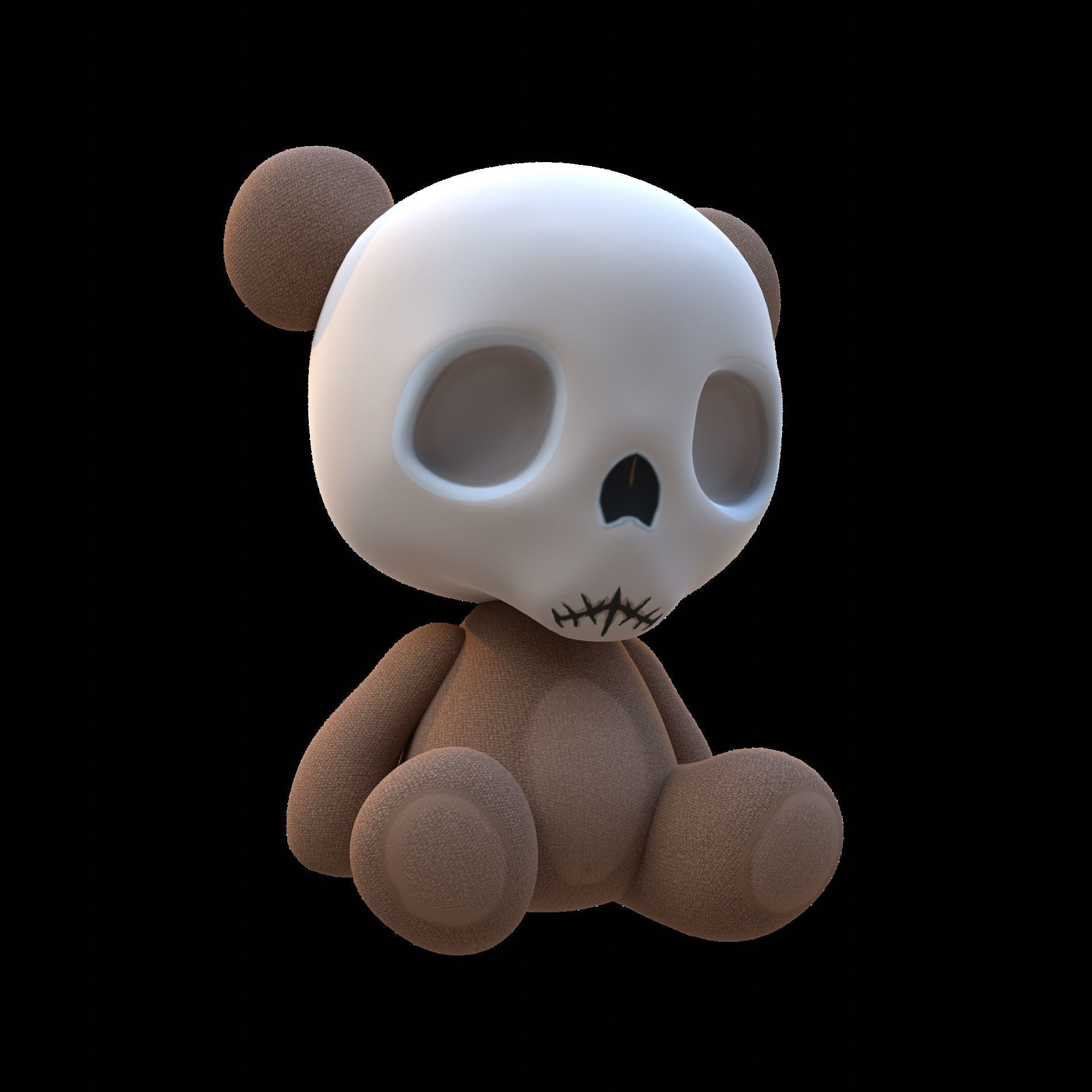 Skull Teddy Bear - Ngchipv Low-poly 3D model_4