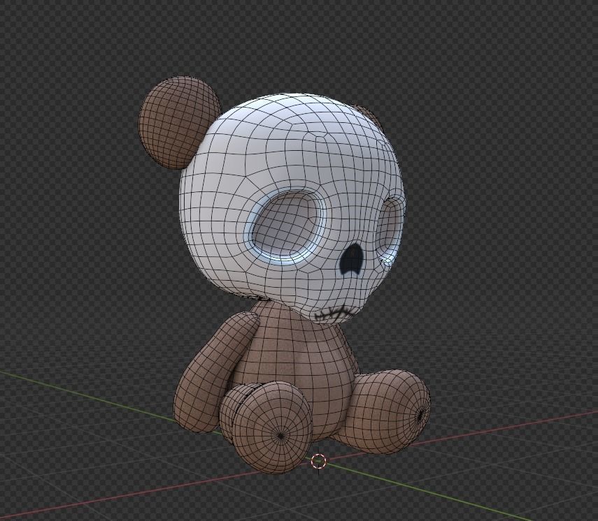 Skull Teddy Bear - Ngchipv Low-poly 3D model_6