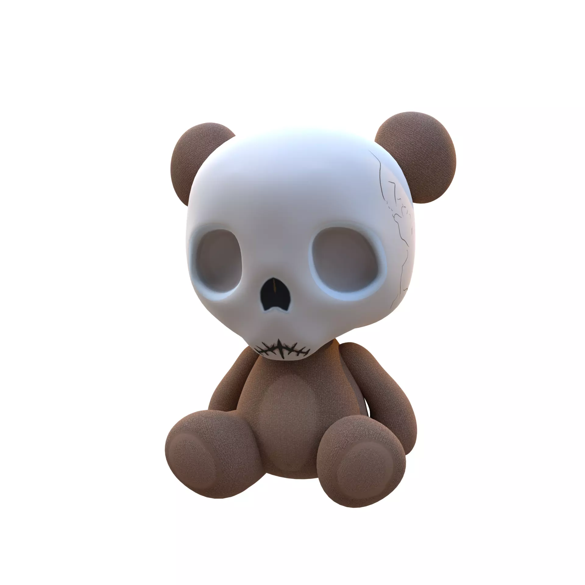 Skull Teddy Bear - Ngchipv Low-poly 3D model_0