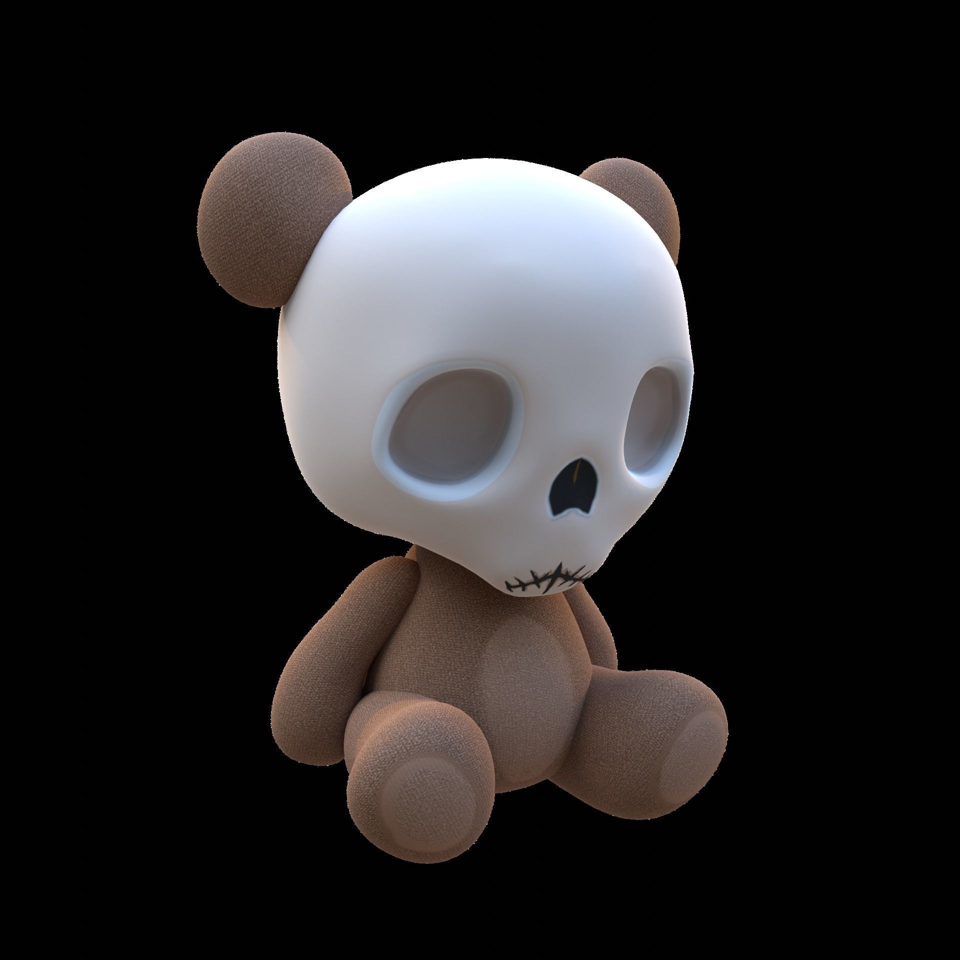 Skull Teddy Bear - Ngchipv Low-poly 3D model_10