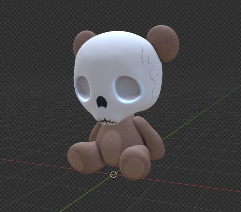 Skull Teddy Bear - Ngchipv Low-poly 3D model_11