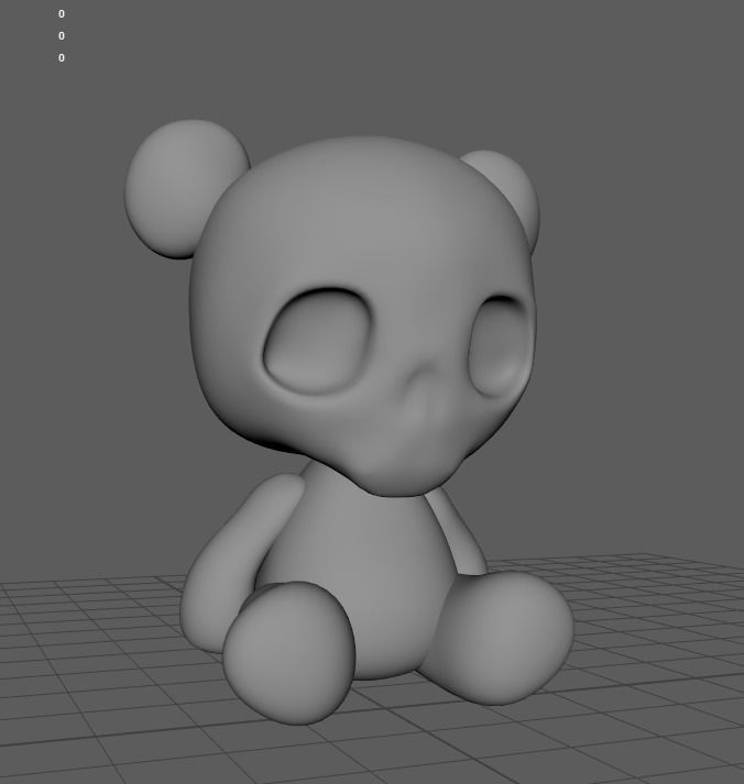 Skull Teddy Bear - Ngchipv Low-poly 3D model_12