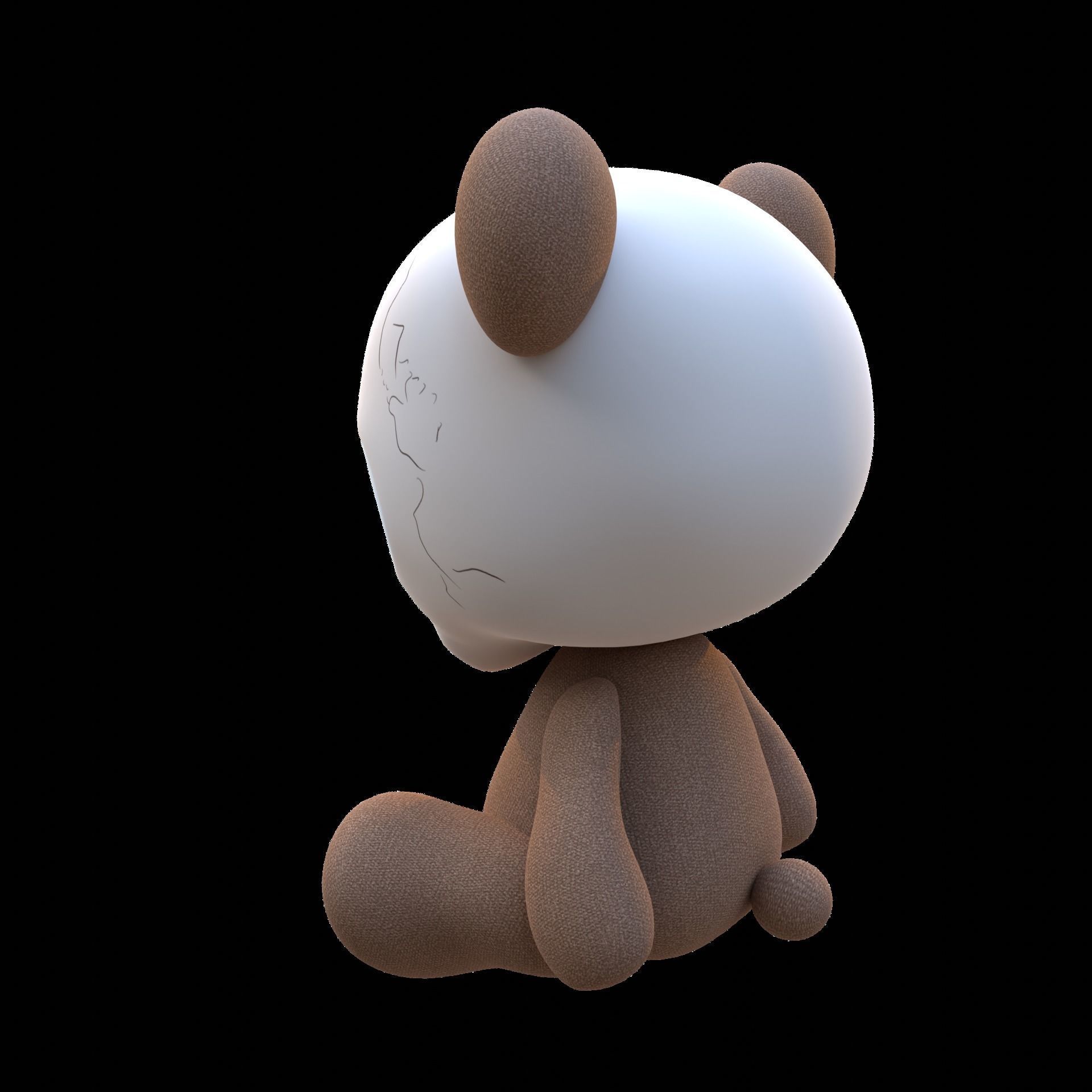 Skull Teddy Bear - Ngchipv Low-poly 3D model_9