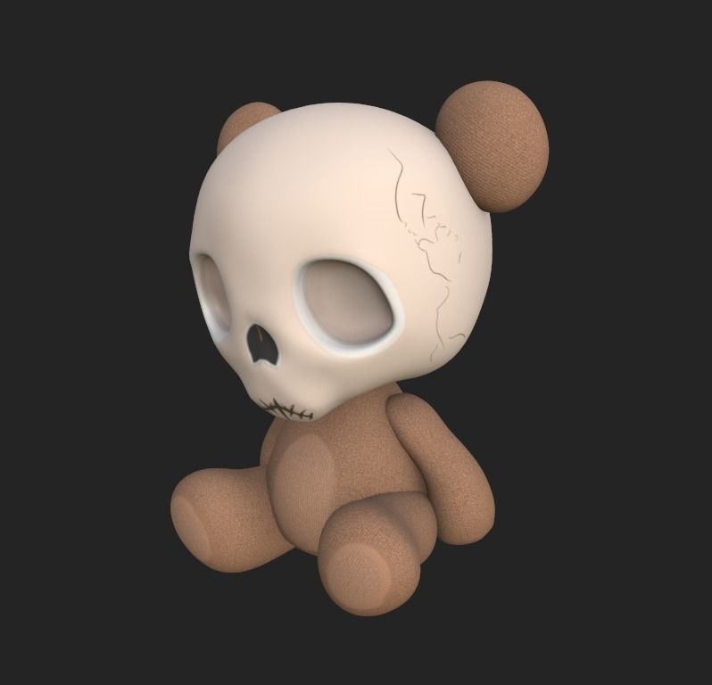 Skull Teddy Bear - Ngchipv Low-poly 3D model_22