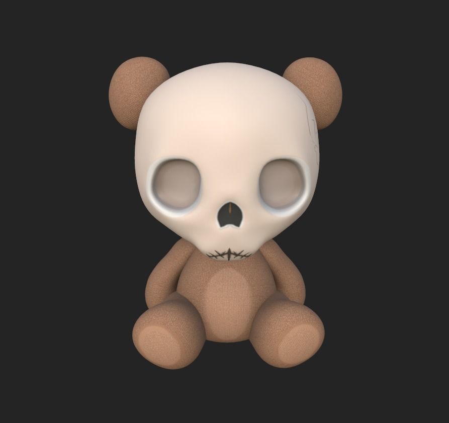 Skull Teddy Bear - Ngchipv Low-poly 3D model_21