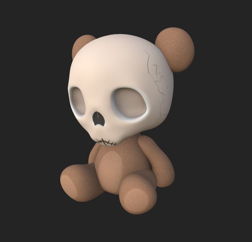 Skull Teddy Bear - Ngchipv Low-poly 3D model_20
